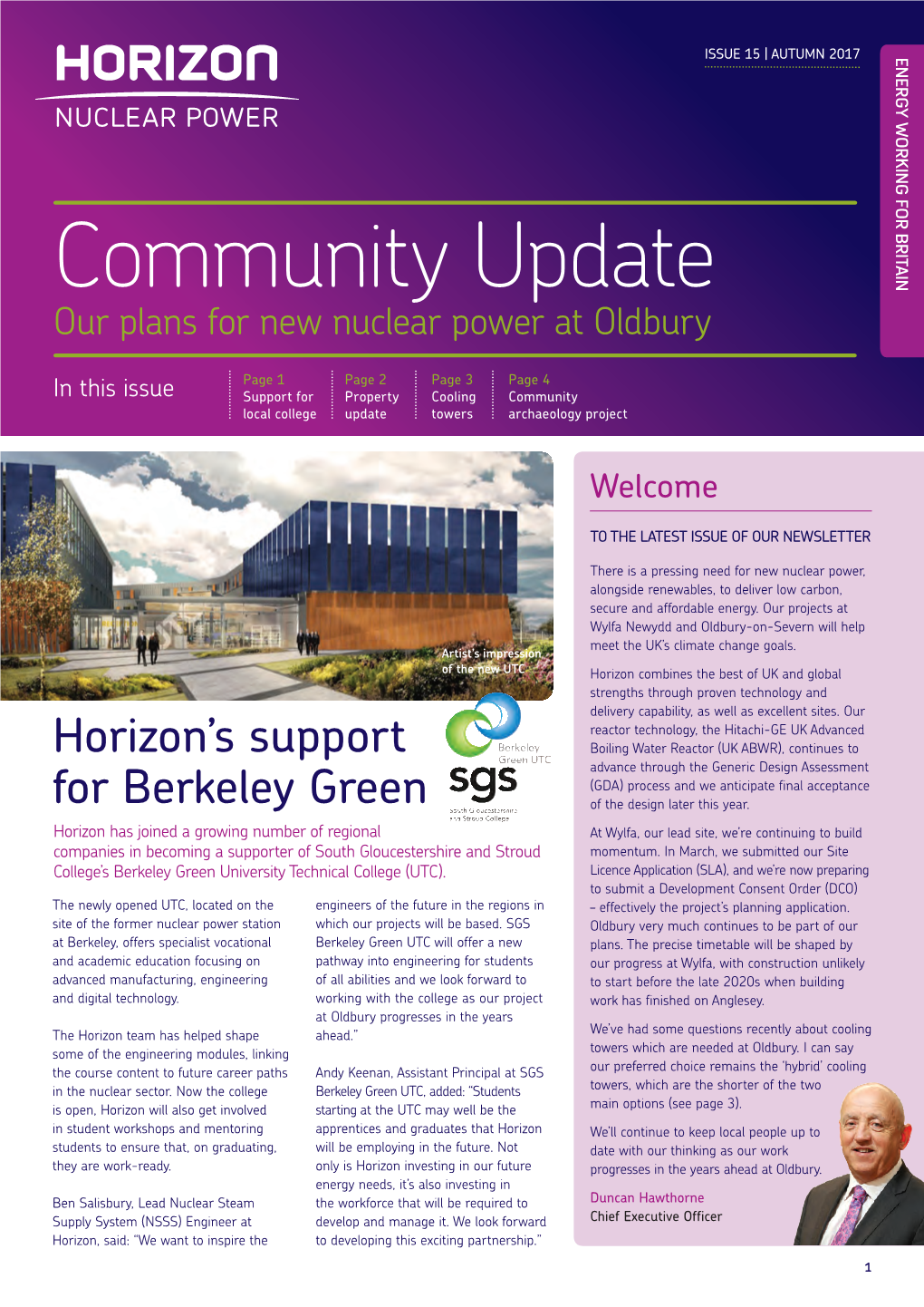 Community Update Our Plans for New Nuclear Power at Oldbury
