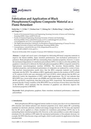 Fabrication and Application of Black Phosphorene/Graphene Composite Material As a Flame Retardant