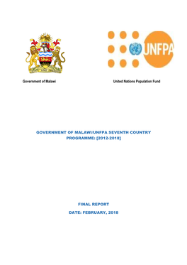 Government of Malawi/Unfpa Seventh Country Programme: [2012-2018]