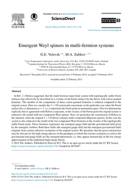 Emergent Weyl Spinors in Multi-Fermion Systems