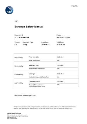 Esrange Safety Manual