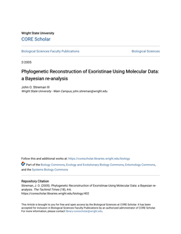 Phylogenetic Reconstruction of Exoristinae Using Molecular Data: a Bayesian Re-Analysis