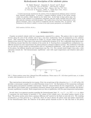 Hydrodynamic Description of the Adiabatic Piston
