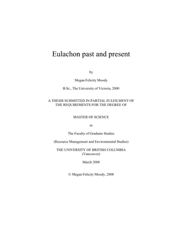 Eulachon Past and Present