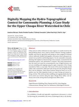 Digitally Mapping the Hydro-Topographical Context for Community Planning: a Case Study for the Upper Choapa River Watershed in Chile