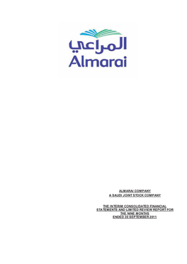 Almarai Company a Saudi Joint Stock Company the Interim