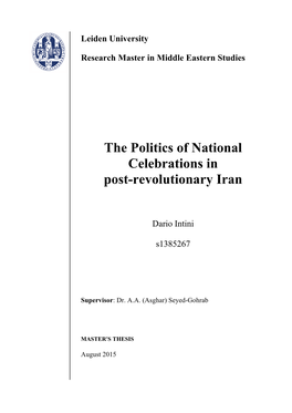 The Politics of National Celebrations in Post-Revolutionary Iran