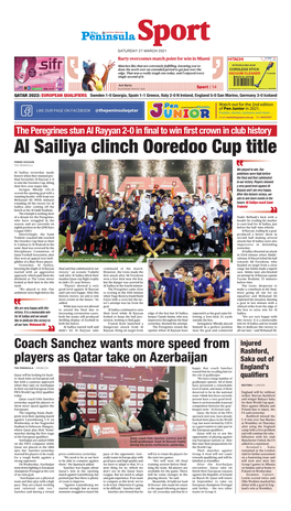 Al Sailiya Clinch Ooredoo Cup Title