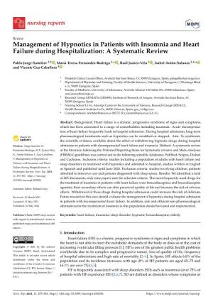 Management of Hypnotics in Patients with Insomnia and Heart Failure During Hospitalization: a Systematic Review