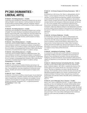 Humanities - Liberal Arts) 1