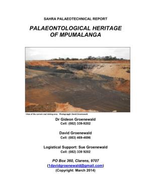 Palaeontological Heritage of Mpumalanga