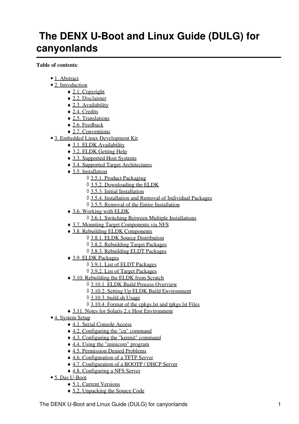 The DENX U-Boot and Linux Guide (DULG) for Canyonlands