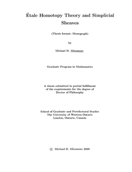 Etale Homotopy Theory and Simplicial Sheaves