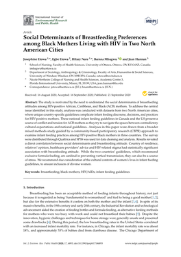 Social Determinants of Breastfeeding Preferences Among Black Mothers Living with HIV in Two North American Cities