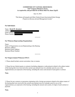 1 Committee on Natural Resources 114