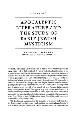 Apocalyptic Literature and the Study of Early Jewish Mysticism