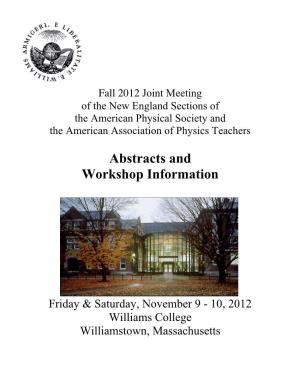 Abstracts and Workshop Information