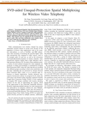 SVD-Aided Unequal-Protection Spatial Multiplexing for Wireless Video Telephony
