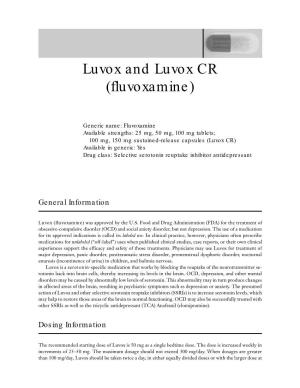 Luvox and Luvox CR (Fluvoxamine)
