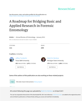 A Roadmap for Bridging Basic and Applied Research in Forensic Entomology