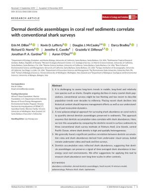 Dermal Denticle Assemblages in Coral Reef Sediments Correlate with Conventional Shark Surveys