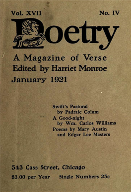 A Magazine of Verse Edited by Harriet Monroe January 1921