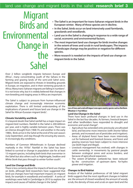 Migrant Birds and Environmental Change in the Sahel
