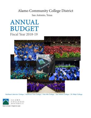 Fiscal Year 2018-19 Annual Budget