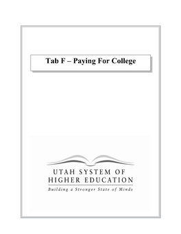 Tab F – Paying for College Student Financial Aid Tab F