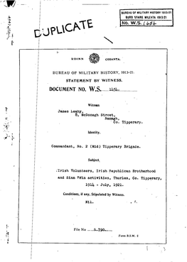 Roinn Cosanta. Bureau of Military History, 1913-21