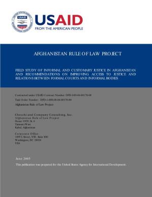 Afghanistan Rule of Law Project