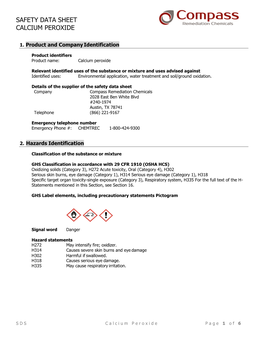 Safety Data Sheet Calcium Peroxide