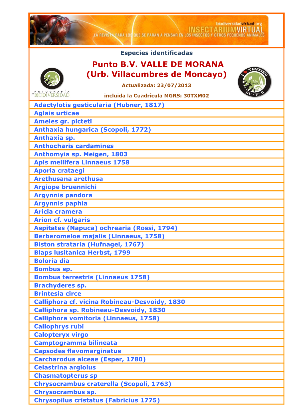 Punto B.V. VALLE DE MORANA (Urb. Villacumbres De Moncayo) Actualizada: 23/07/2013