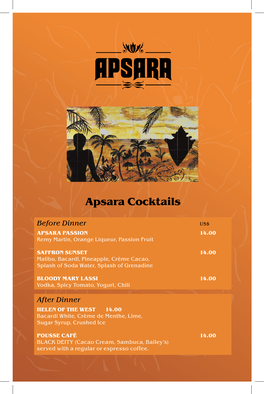 Apsara Cocktails