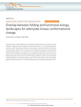 Overlap Between Folding and Functional Energy Landscapes for Adenylate Kinase Conformational Change