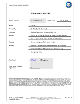 Fcc/Ic - Test Report