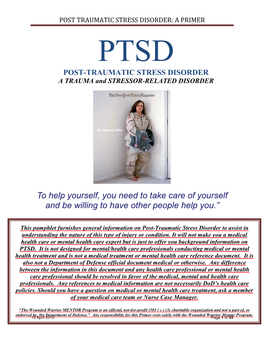 PTSD POST-TRAUMATIC STRESS DISORDER a TRAUMA and STRESSOR-RELATED DISORDER