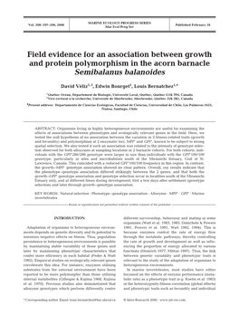 Field Evidence for an Association Between Growth and Protein Polymorphism in the Acorn Barnacle Semibalanus Balanoides