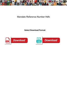 Mandate Reference Number Hdfc