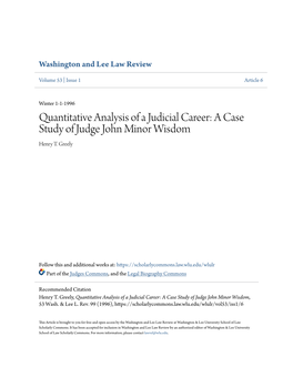 A Case Study of Judge John Minor Wisdom Henry T