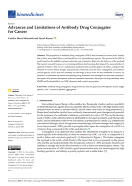 Advances and Limitations of Antibody Drug Conjugates for Cancer