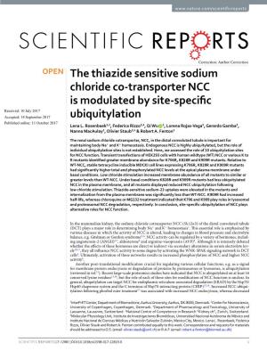 The Thiazide Sensitive Sodium Chloride Co-Transporter NCC Is Modulated