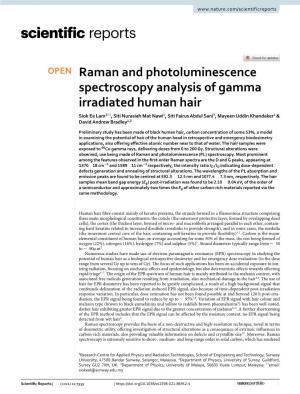 Raman and Photoluminescence Spectroscopy Analysis of Gamma Irradiated Human Hair