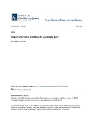Opportunity-Cost Conflicts in Corporate Law