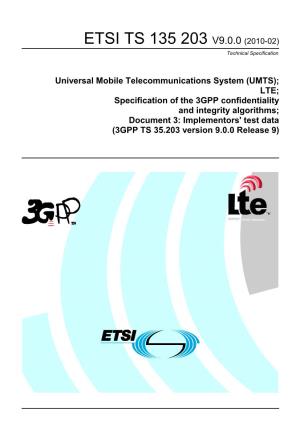 ETSI TS 135 203 V9.0.0 (2010-02) Technical Specification