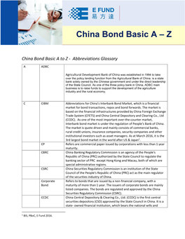 China Bond Basic a – Z