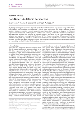Non-Belief: an Islamic Perspective