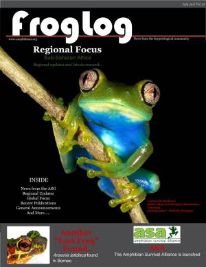 Froglognews from the Herpetological Community Regional Focus Sub-Saharan Africa Regional Updates and Latests Research
