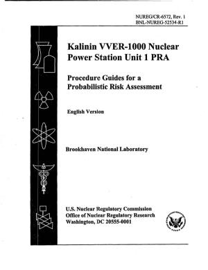 Kalinin VVER-1000 Nuclear Power Station Unit 1 PRA. Procedure Guides for a Probabilistic Risk Assess