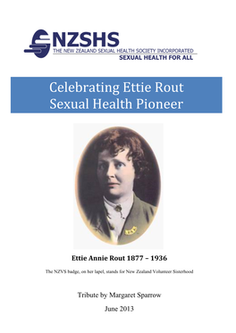 Celebrating Ettie Rout Sexual Health Pioneer